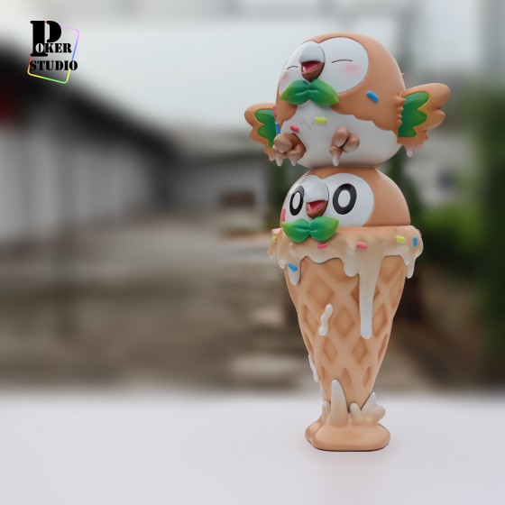 Poker Studio Pokémon Ice Cream Rowlet Resin Statue