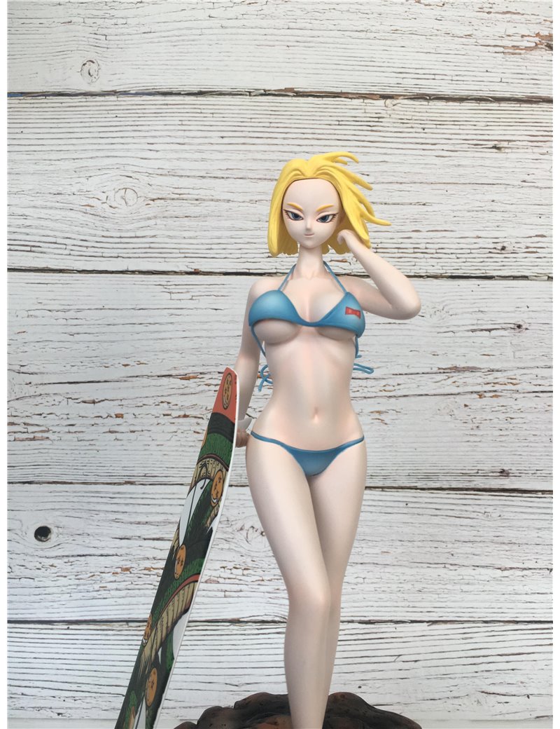 HFC Dragonball 11" Android 18 Summer Surfing Limited Resin Diorama Statue