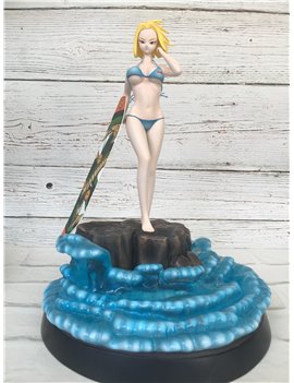 Dragonball 11" Android 18 Summer Surfing Limited Resin Diorama Statue Blue