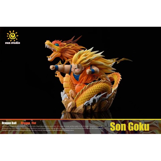 Sun Studio Dragon Ball Fatty Goku and Shenron Resin Statue