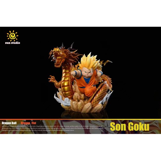 Sun Studio Dragon Ball Fatty Goku and Shenron Resin Statue