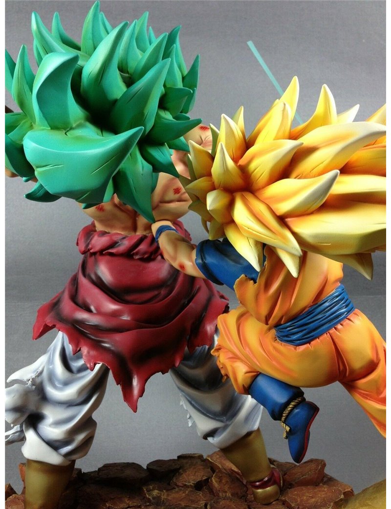 Djfungshing Dragonball Kai Goku 3 VS Broly 3 Battle Scene Resin Statue Diorama
