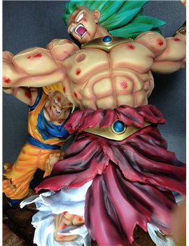 Djfungshing Dragonball Kai Goku 3 VS Broly 3 Battle Scene Resin Statue Diorama