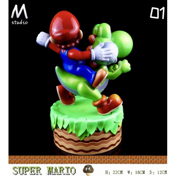 M Studio Super Mario and Yoshi Resin Statue