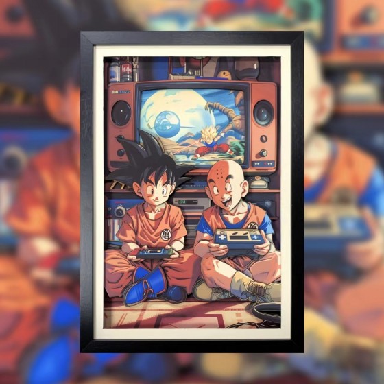 Goku and Kuririn Playing Games 3D Painting