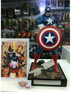 King Arts High Fly Studio 1/4 Civil War Captain America Power Charger Statue