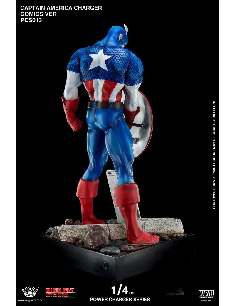 King Arts High Fly Studio 1/4 Civil War Captain America Power Charger Statue