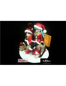 Djfungshing Dragonball Christmas Kid Goku & Bulma Resin Statue