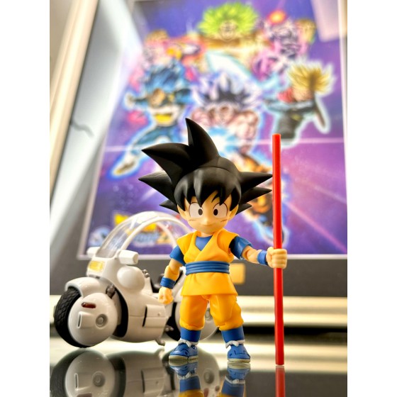 IN STOCK SHF Dragonball Mini Daima Goku & Popmart Alloy Motorbike Set