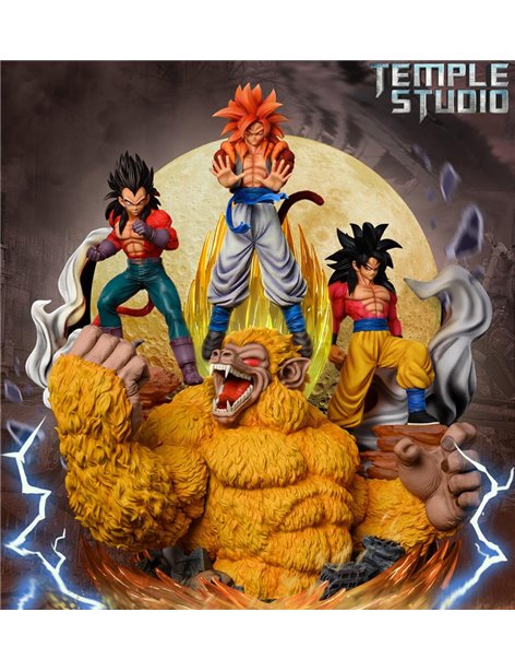 Temple Studio ドラゴンボール Gt 悟空 ベジータ ゴジータ ジオラマ スタチュー 塗装済 完成品 イエロームーン Ex